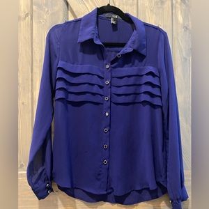 Forever 21 Sheer Long Sleeve Blouse (Size Small)
